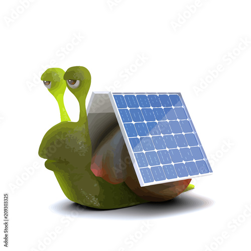 Vector 3d Snail is solar powered