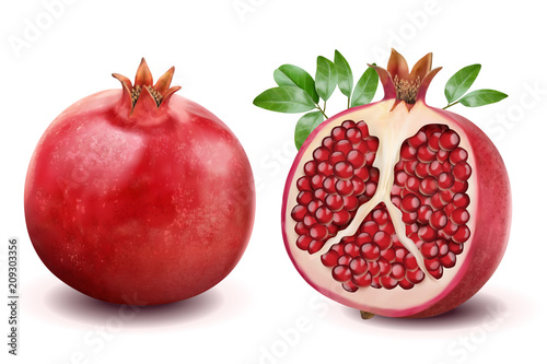 Ripe pomegranates element