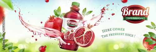 Pomegranates bottled juice ads