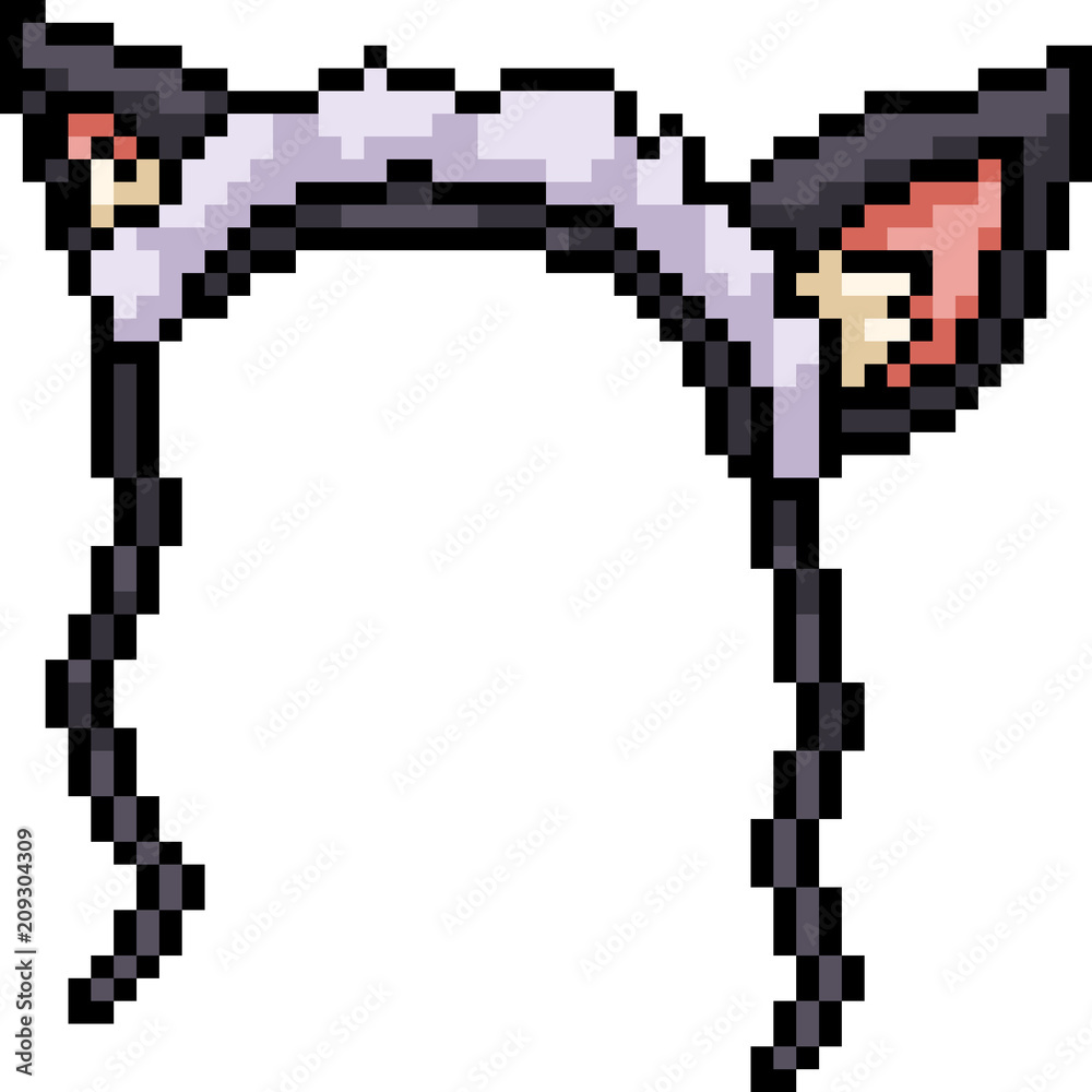 vector pixel art cat ear vector pixel art cat ear