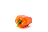Orange bell pepper on white background