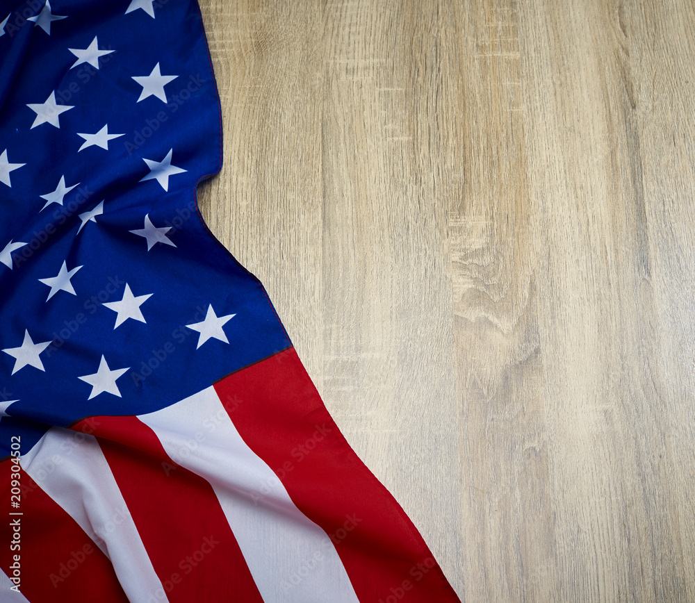 Obraz premium American flag wooden background