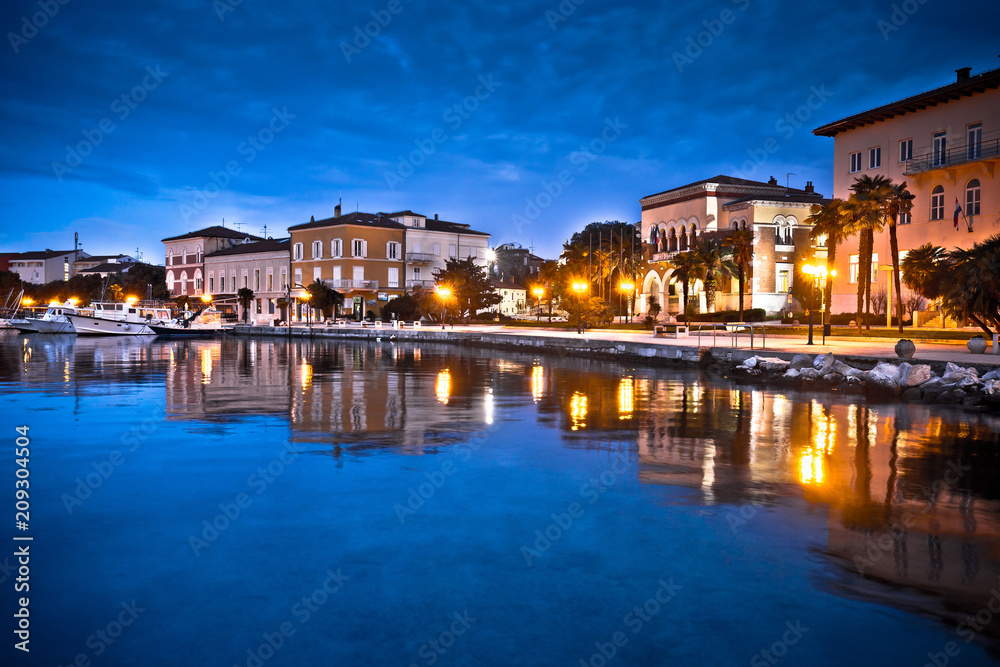 Town of Porec waterfront colorful dawn view