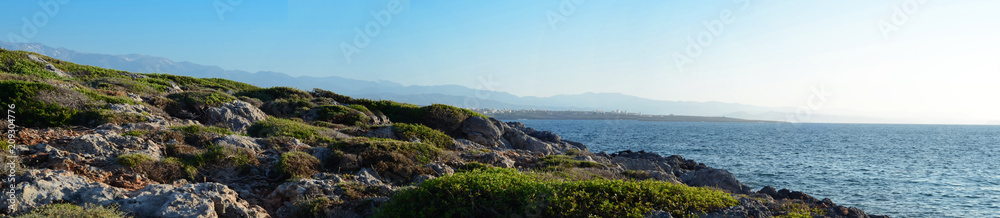 Crete, Greece, sunset - coastline panorama