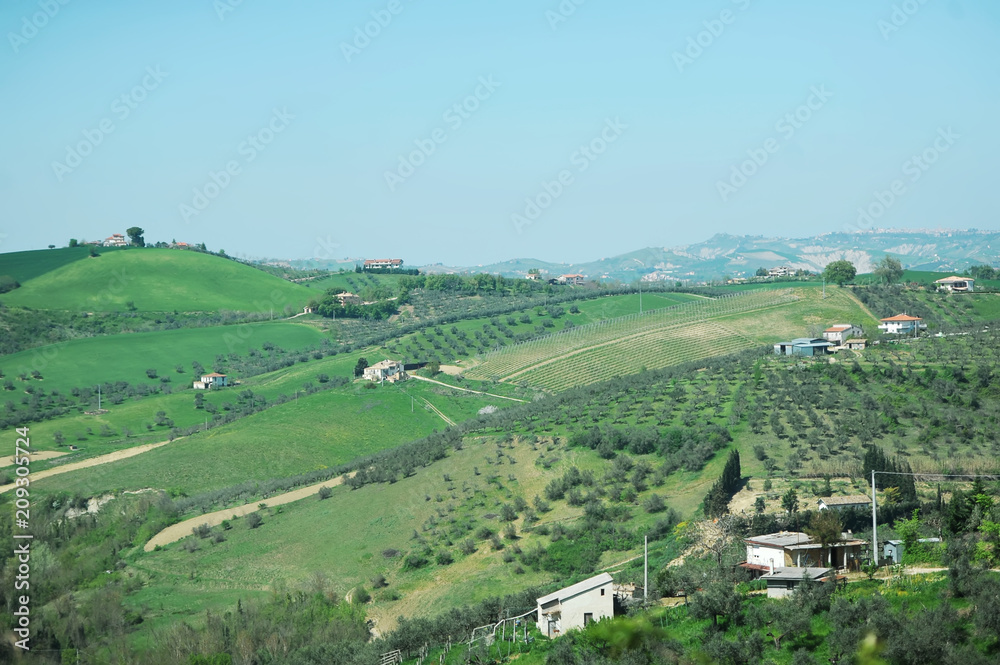 Valley and village in Italy