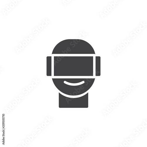 VR headset vector icon. filled flat sign for mobile concept and web design. Virtual reality glasses simple solid icon. Symbol, logo illustration. Pixel perfect vector graphics