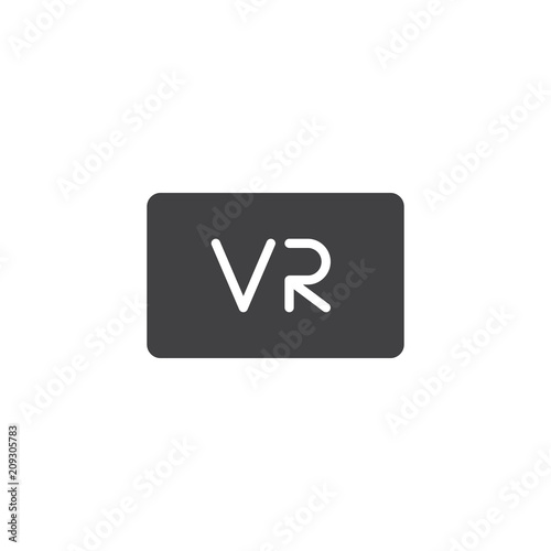 Virtual reality button vector icon. filled flat sign for mobile concept and web design. VR sign simple solid icon. Symbol, logo illustration. Pixel perfect vector graphics