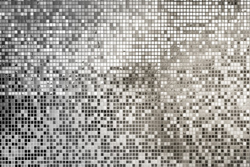 Keuken achterwand Mozaïek Zilveren vierkante mozaïektegels achtergrond  © KariDesign