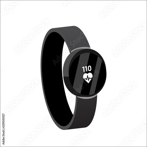Fitness tracker, Smart Watch isometric. Vector illustration.