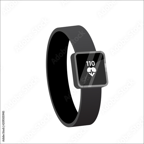 Fitness tracker, Smart Watch isometric. Vector illustration.