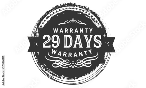 29 days warranty icon stamp