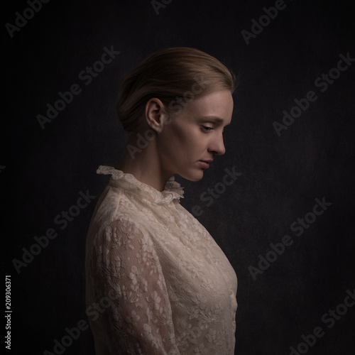 Studio profile of young woman