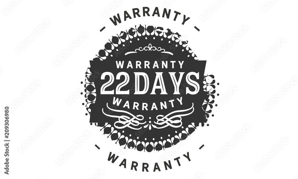 22 days warranty icon stamp