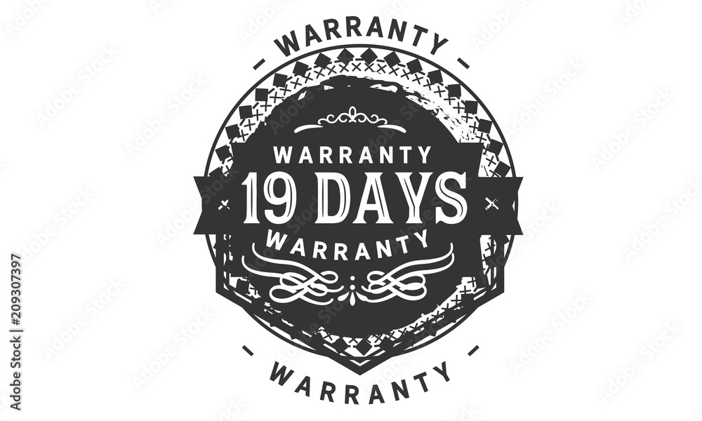 19 days warranty icon stamp 19 days warranty icon stamp
