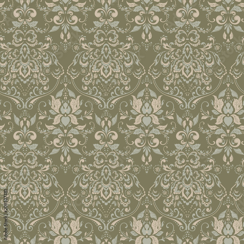 Vintage floral seamless patten. Classic Baroque wallpaper. 