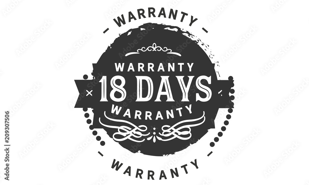 18 days warranty icon stamp