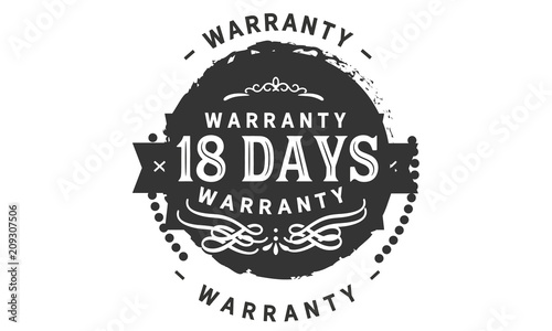 18 days warranty icon stamp