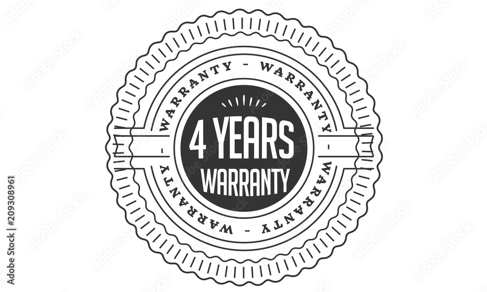 4 years warranty icon stamp