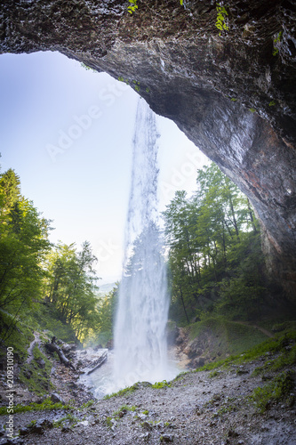 giant big waterfall called Wildensteiner waterfall in austria