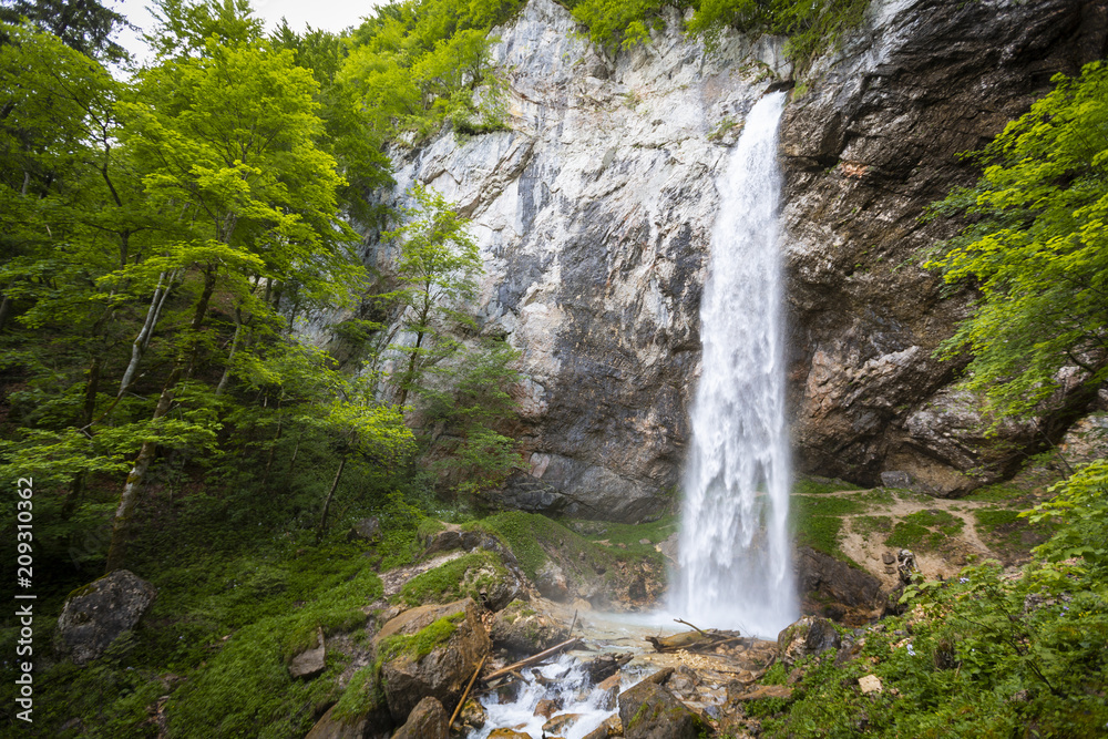 giant big waterfall called Wildensteiner waterfall in austria