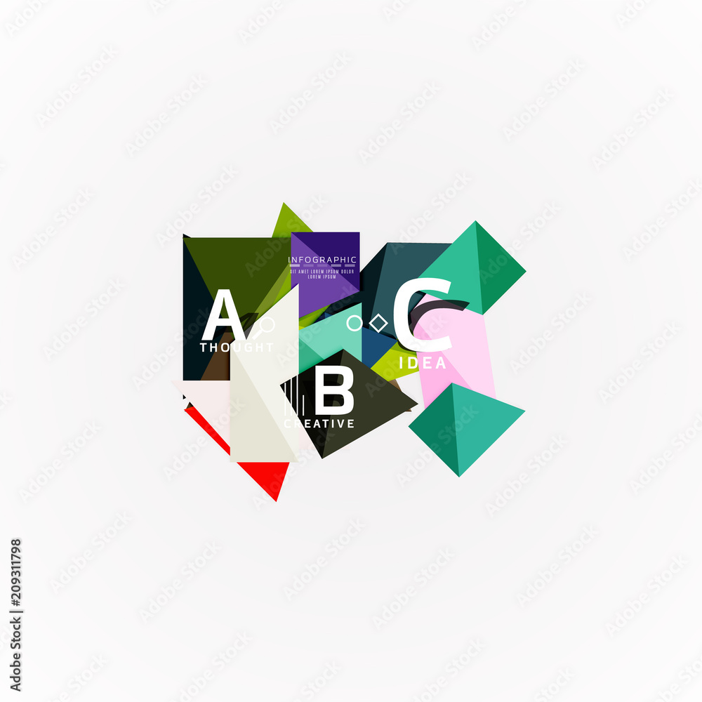Vector infographic options banner, paper style design Vector infographic options banner, paper style design