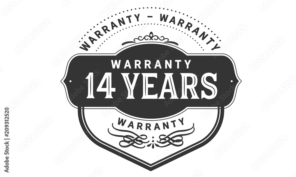 14 years warranty icon stamp