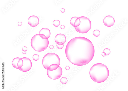 Fizzing air or water pink bubbles.