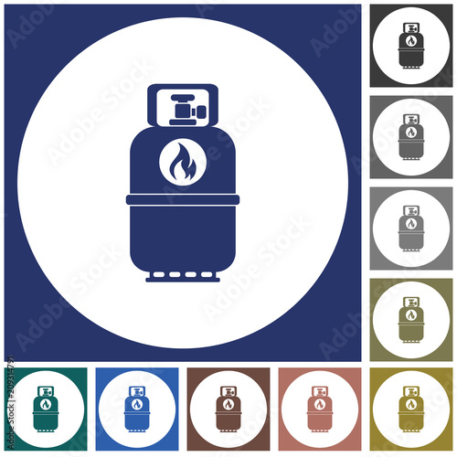 Camping gas bottle icon. Flat icon isolated