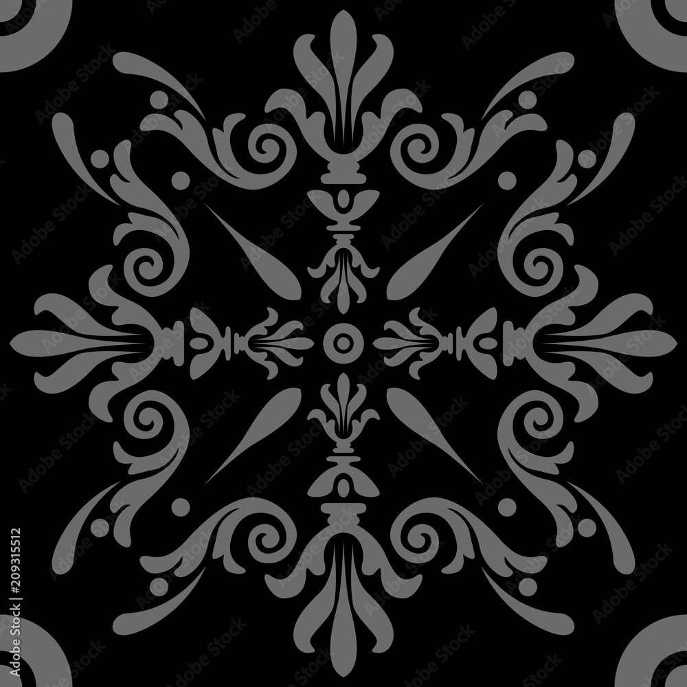 Raster drawing of a black tile for a house with a gray pattern Raster drawing of a black tile for a house with a gray pattern