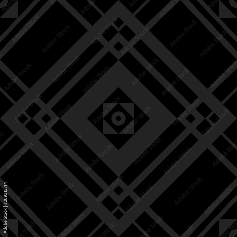 Raster drawing of black wallpapers with a gray pattern in the form of a ...
