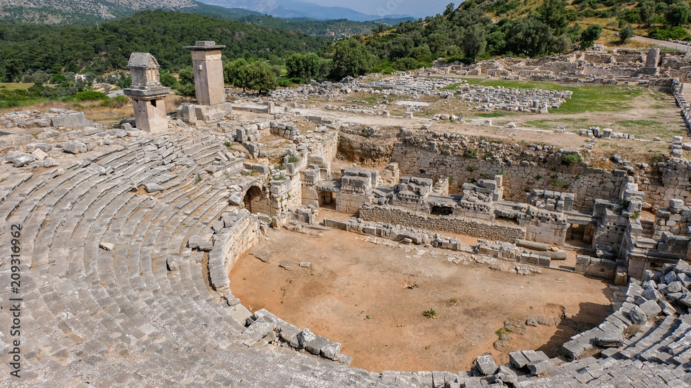 Ruins in Xanthos - ancient city in Lycia West in Turkey