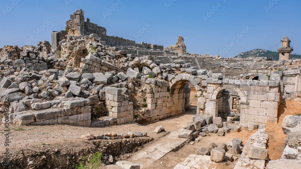 Ruins in Xanthos - ancient city in Lycia West in Turkey