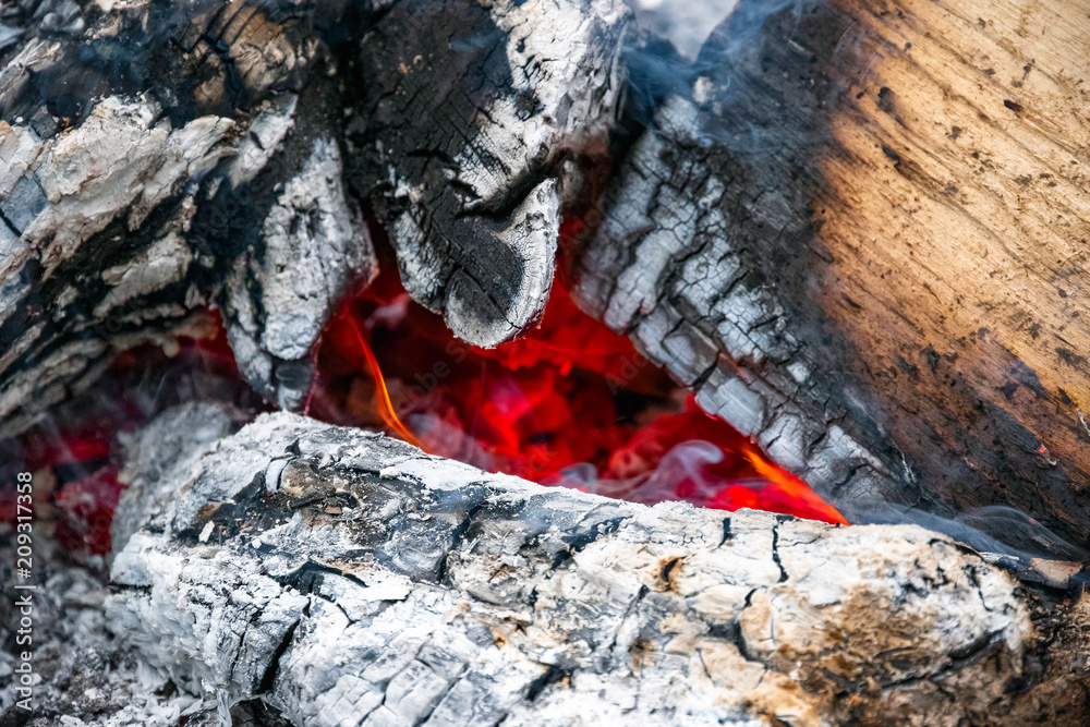 Closeup of burning wood Closeup of burning wood