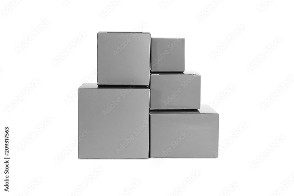 Five grey boxes Five grey boxes