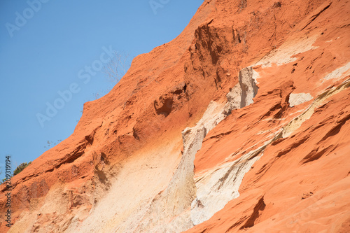 red sand texture with blue sky