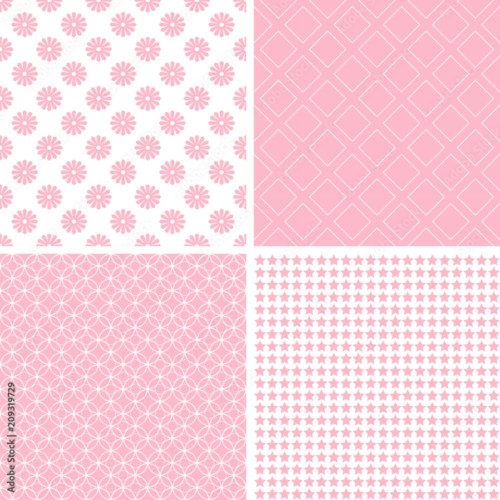 Different baby seamless patterns. Different baby seamless patterns.