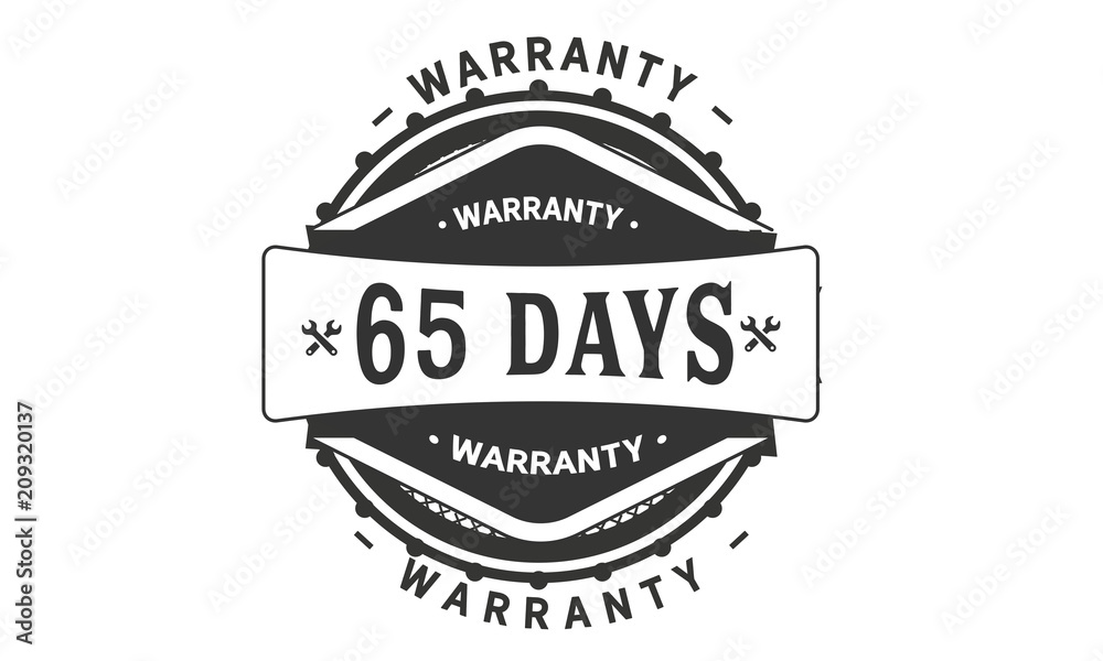 65 days warranty icon stamp