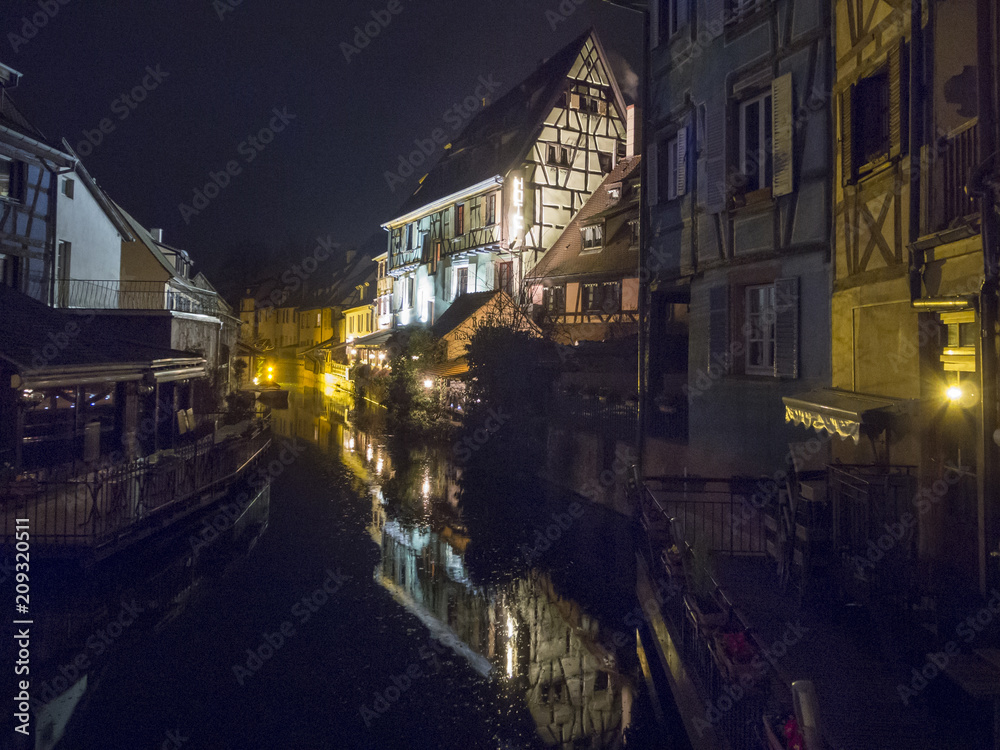 Alsace, canal with painted houses