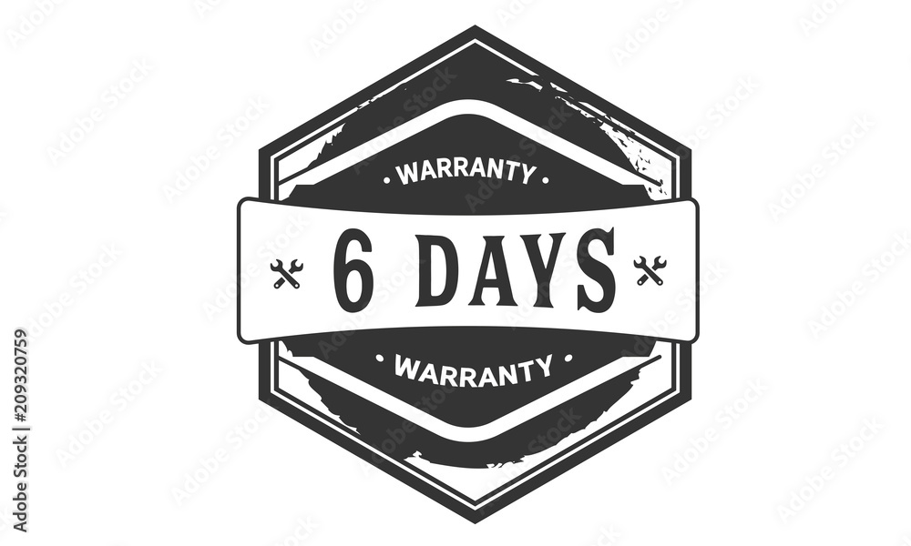 6 days warranty icon stamp 6 days warranty icon stamp