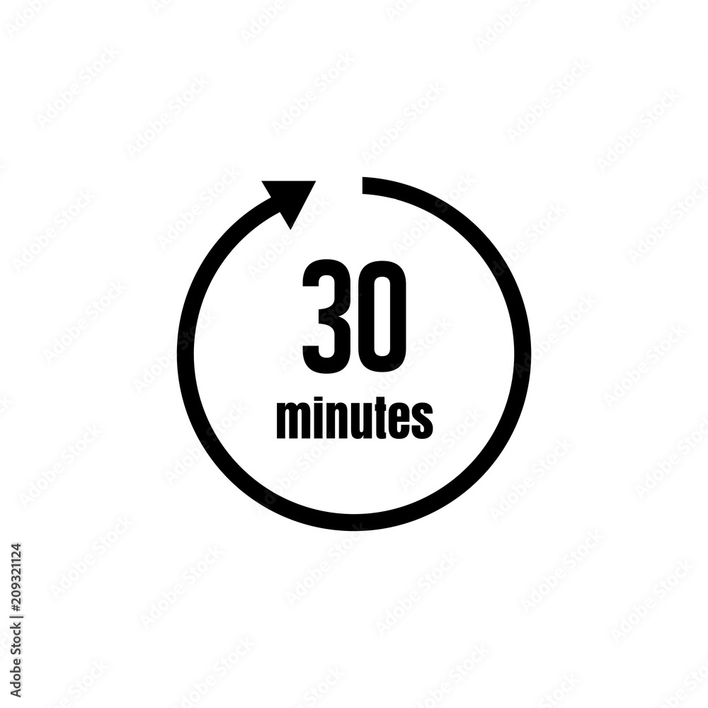 Clock , timer (time passage) icon / 30 minutes Clock , timer (time passage) icon / 30 minutes