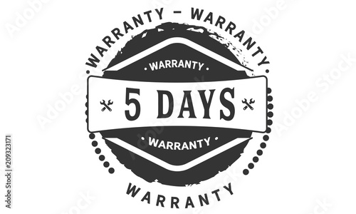 5 days warranty icon stamp