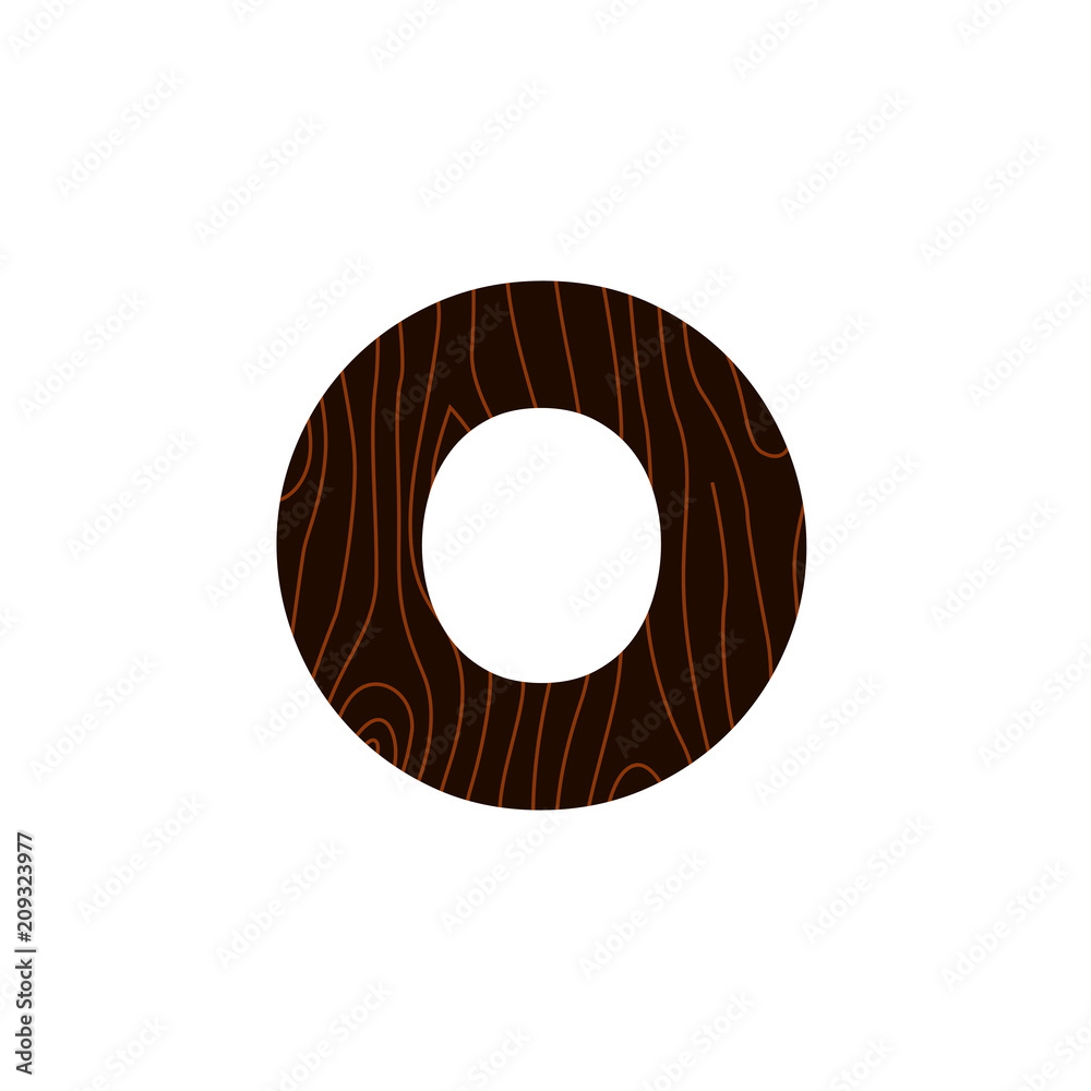 Vector Logo Letter O Wood Texture Vector Logo Letter O Wood Texture