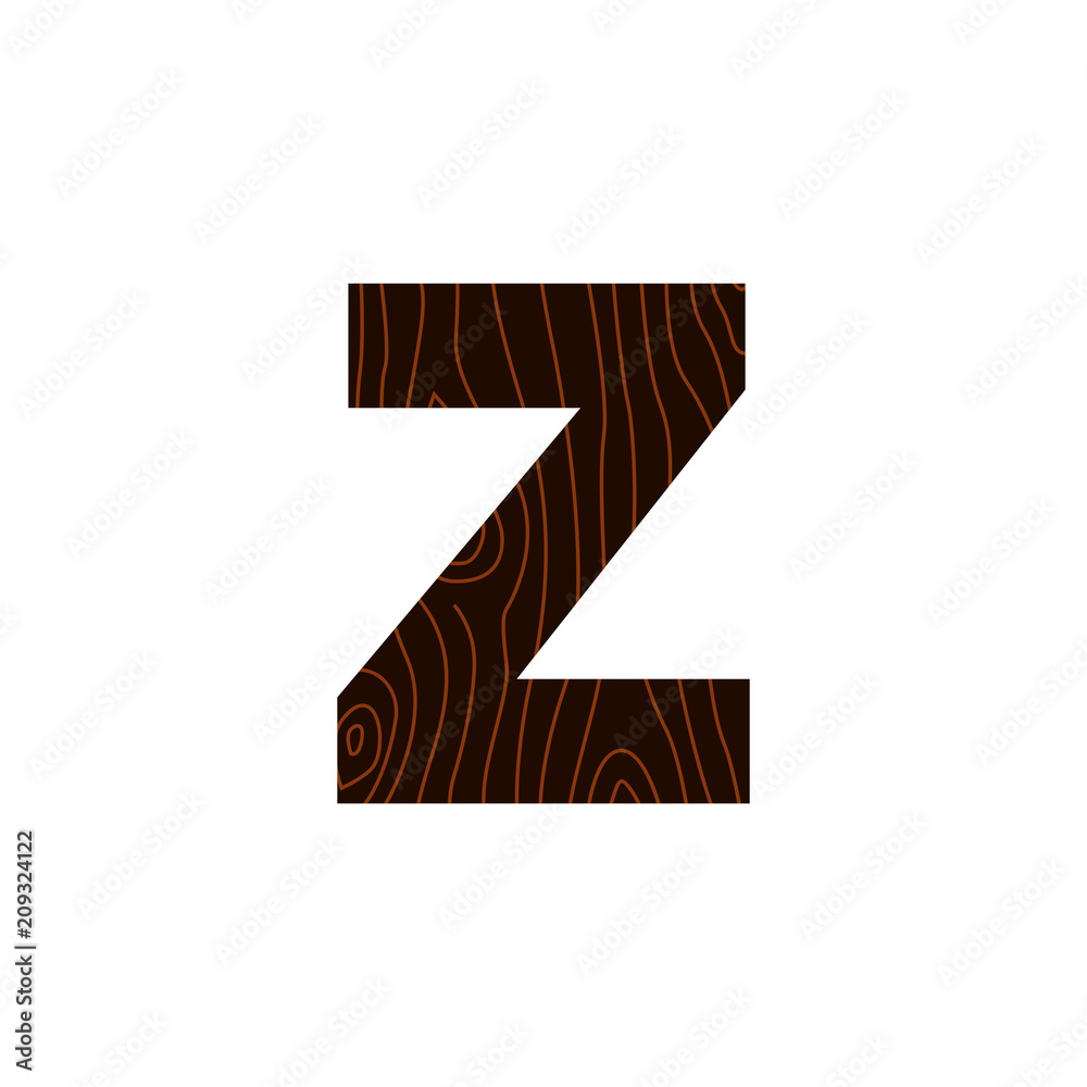 Obraz premium Vector Logo Letter Z Wood Texture