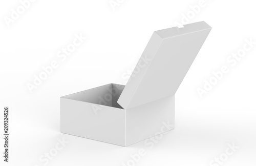 Open packing box on isolated white background  3d illustration