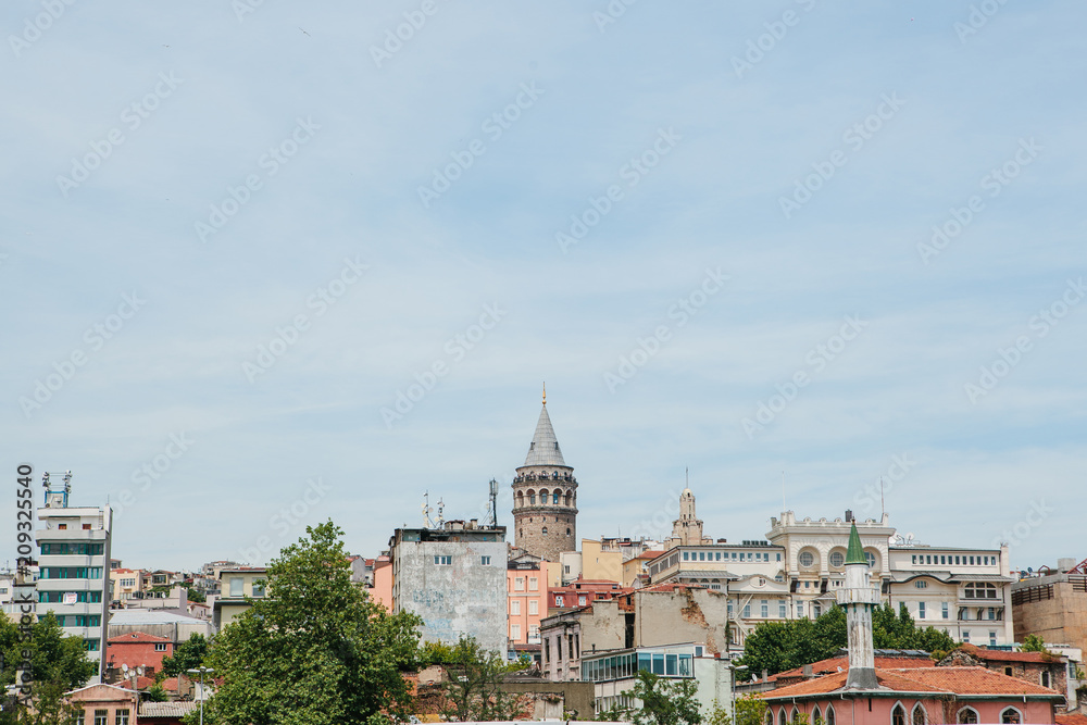 Beautiful view of the European part of Istanbul. Travel around Turkey