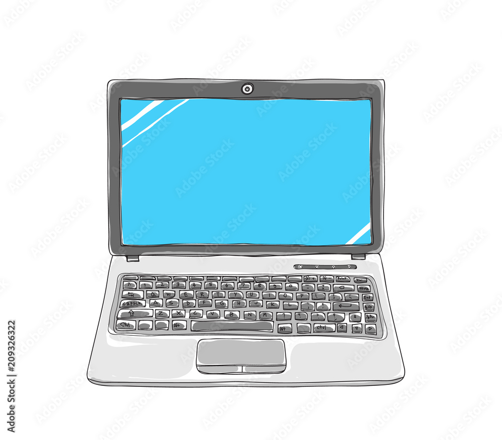labtop art hand drawn cute vector illustration labtop art hand drawn cute vector illustration