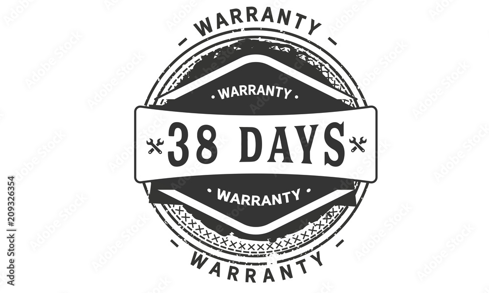 38 days warranty icon stamp
