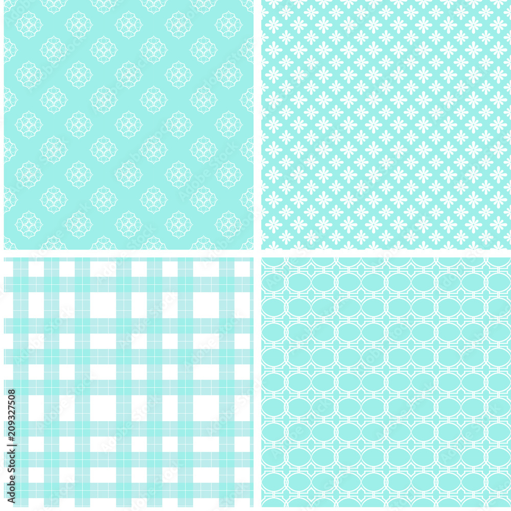 Cute different vector seamless patterns.