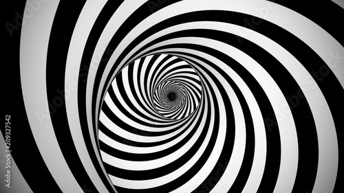 Optical black and white spinning illusion