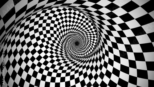 Optical black and white spiral illusion